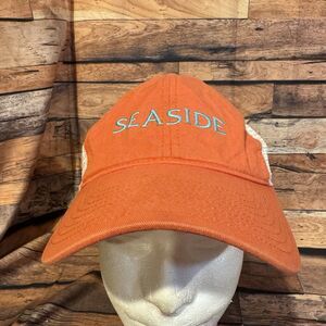 Seaside Florida Hat Orange Trucker Cap Mesh Snapback Beach Vacation Souvenir